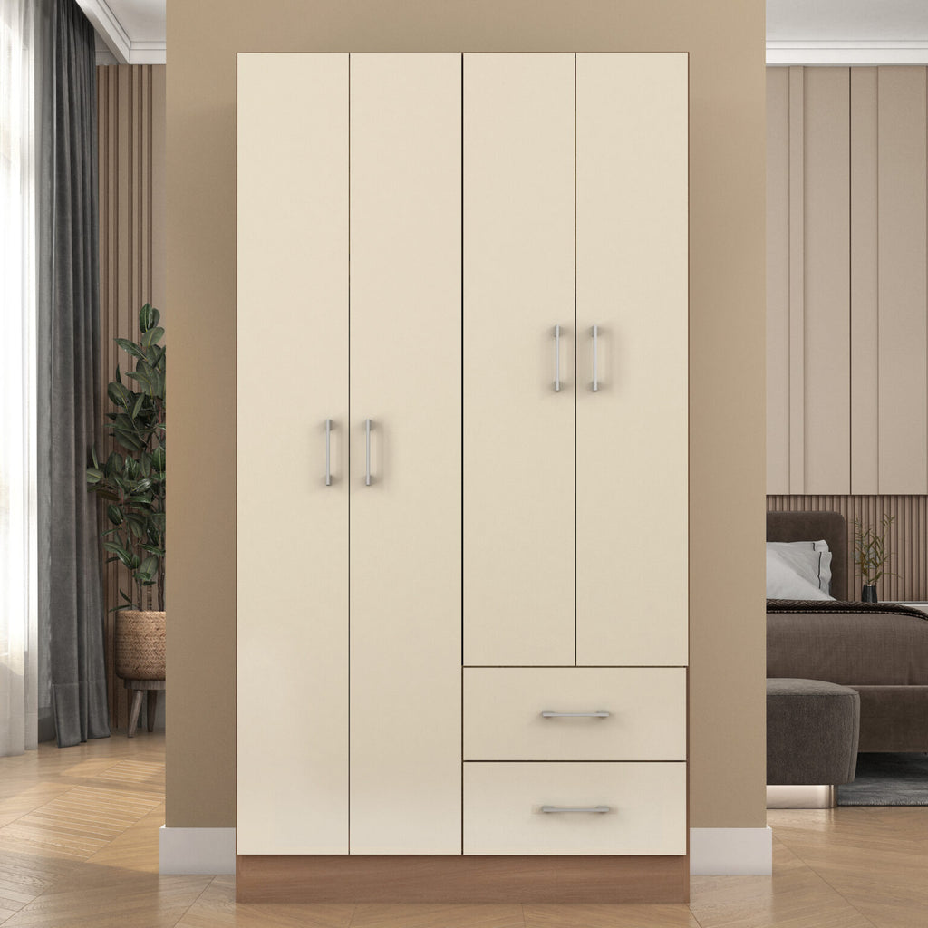 Guarda-Roupa 4 Portas Panamá 4002 Manchester/Champagne – FELLICCI - Móveis furniture