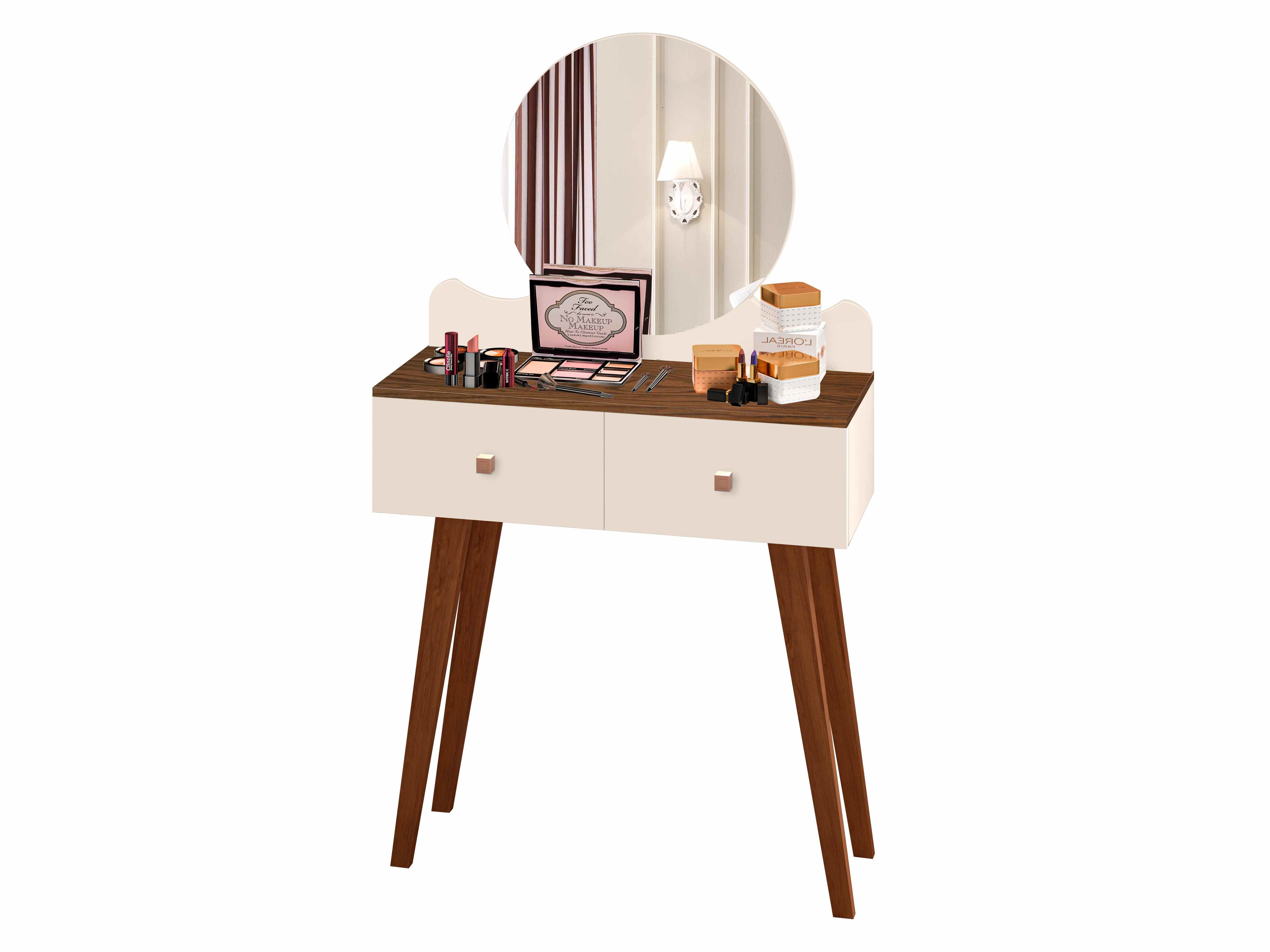 Penteadeira Condessa com Espelho Off White Freijo Maria - Móveis furniture