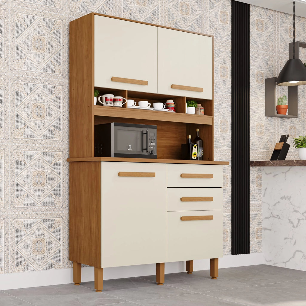 Kit Cozinha Sofia 1,15 m Cinamono/Off White – IMOP