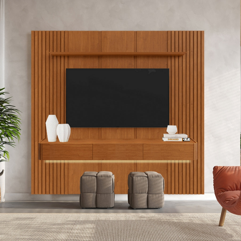 Painel até 58″ Union 1,87 + Nicho Union 1,80 Naturale – MAVAULAR