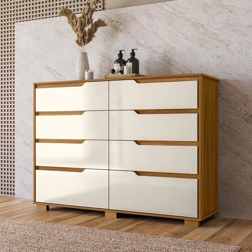 Cômoda 08 Gavetas Georgia Freijó Off White Moval - Móveis furniture