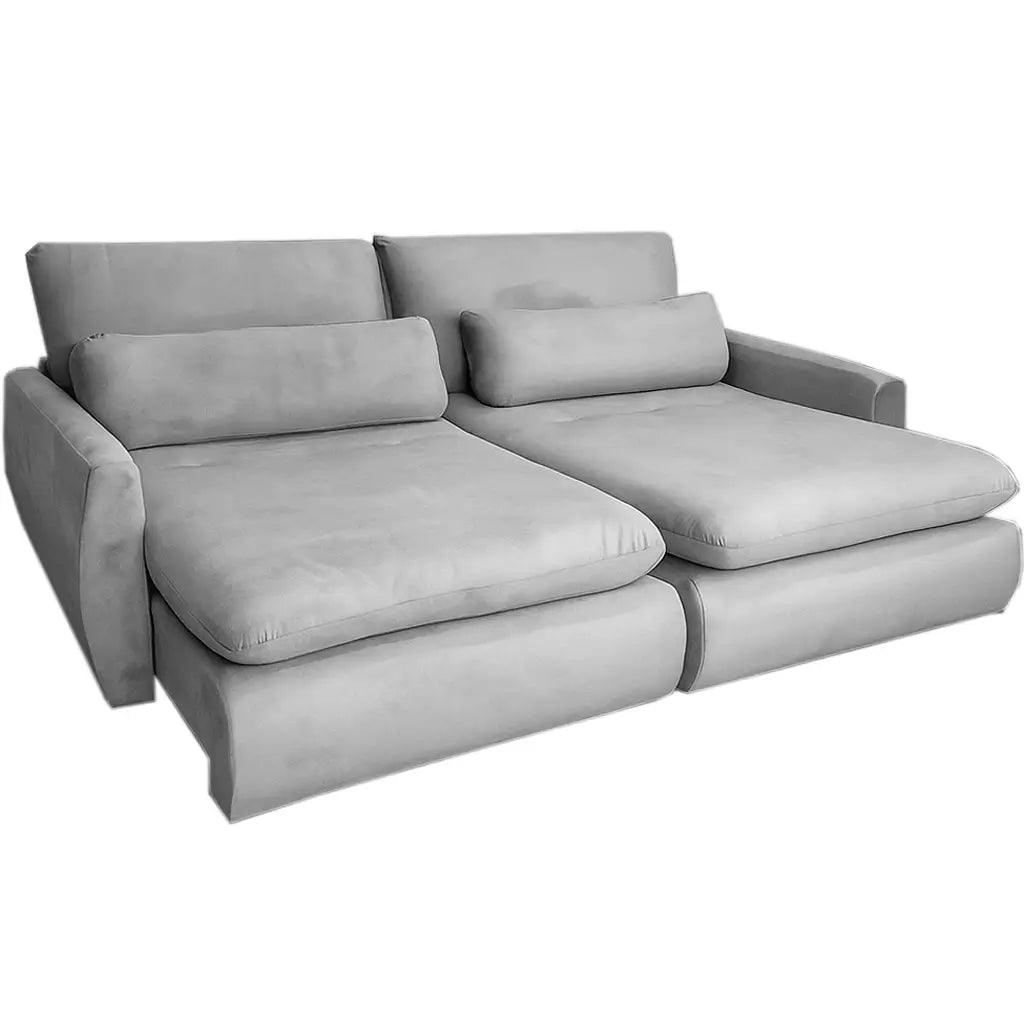 Sofá Cama Amaranto 230cm em Linho 4 Lugares Retrátil Innove CINZA
