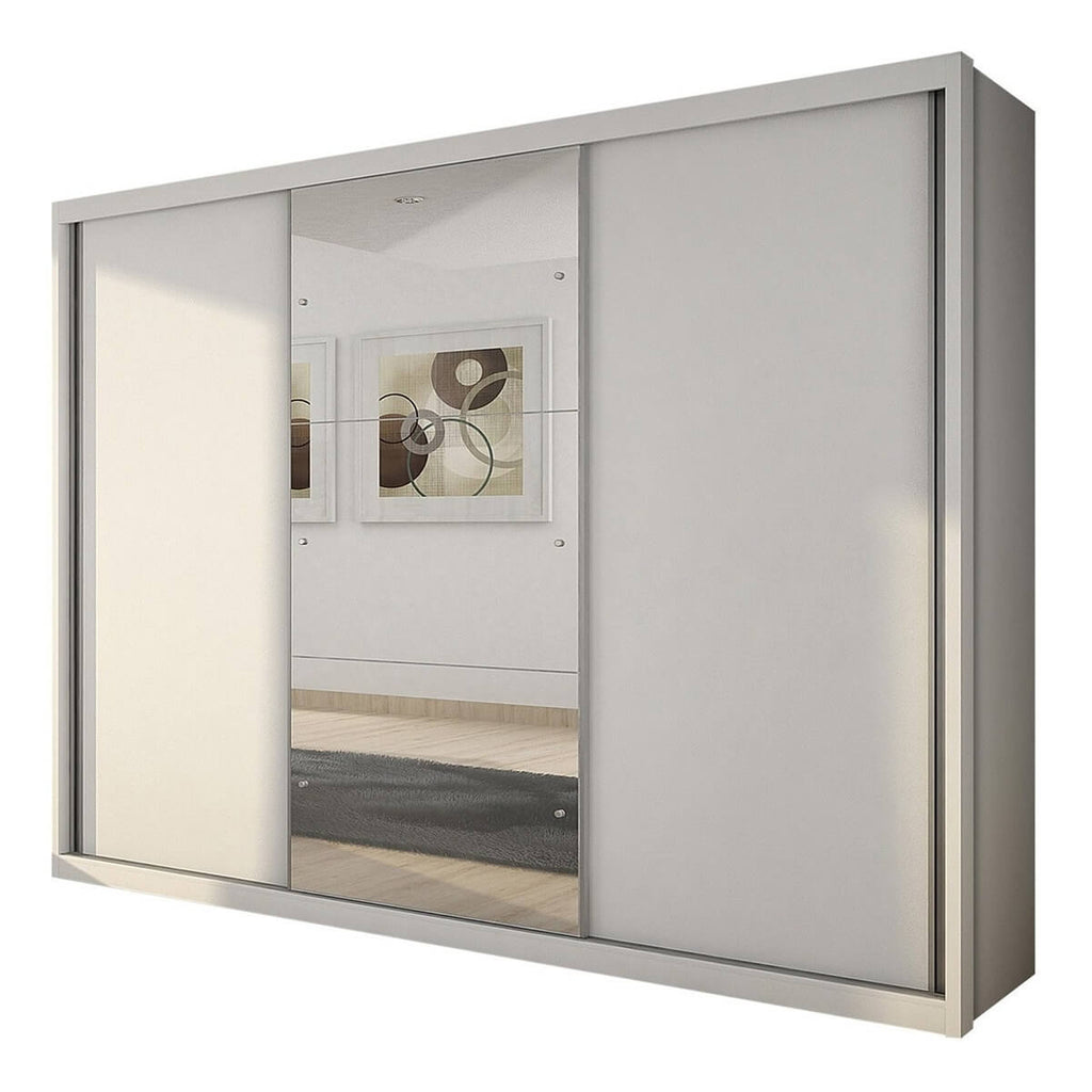 Guarda Roupa Paradizzo Casal com Espelho e 3 Portas de Correr - Móveis furniture