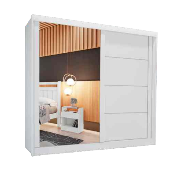 Guarda Roupas 2 Portas de Correr 1 com Espelho Viena Bianchi Móveis - Móveis furniture