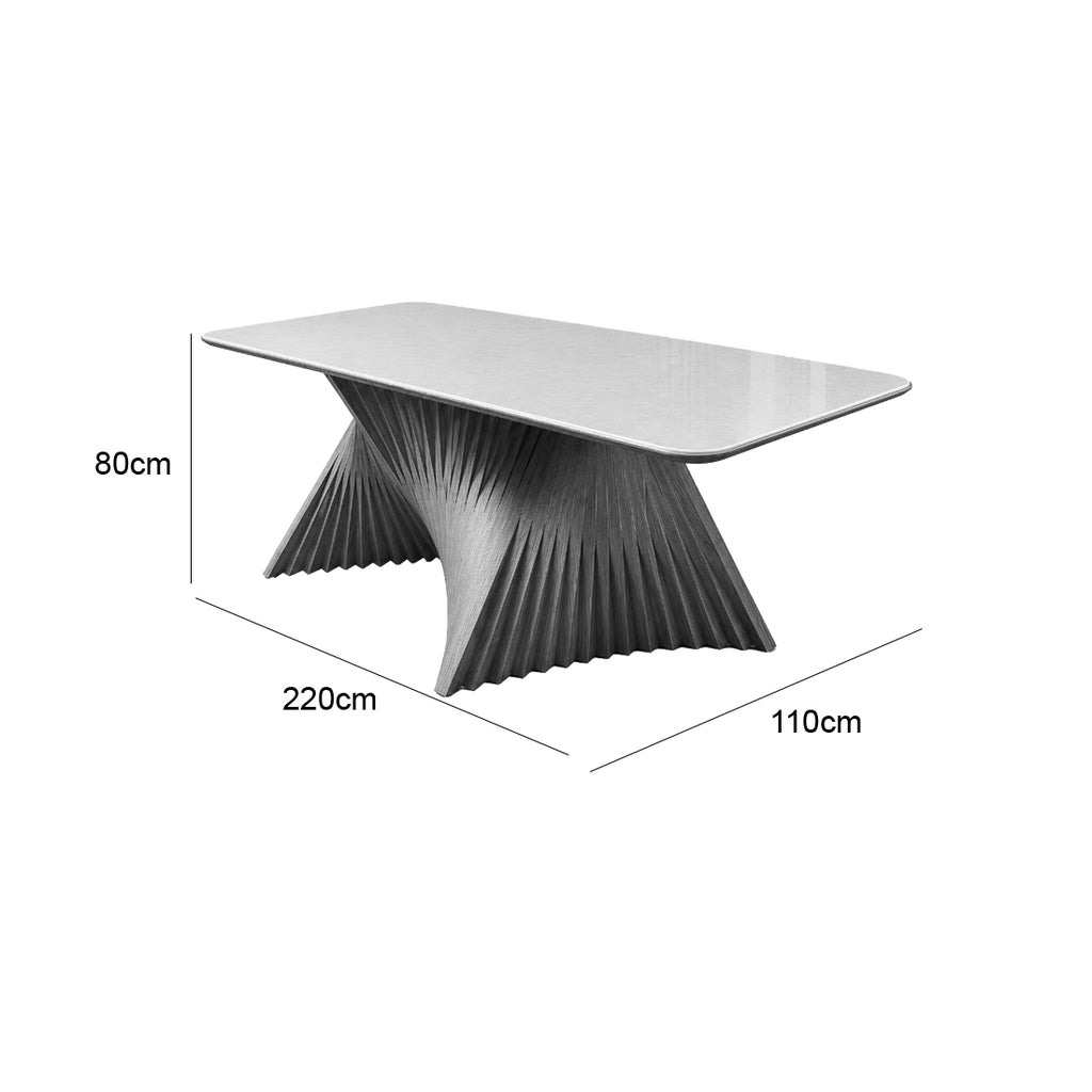 Mesa Malta Plus com Vidro 220x110cm Va Movelaria