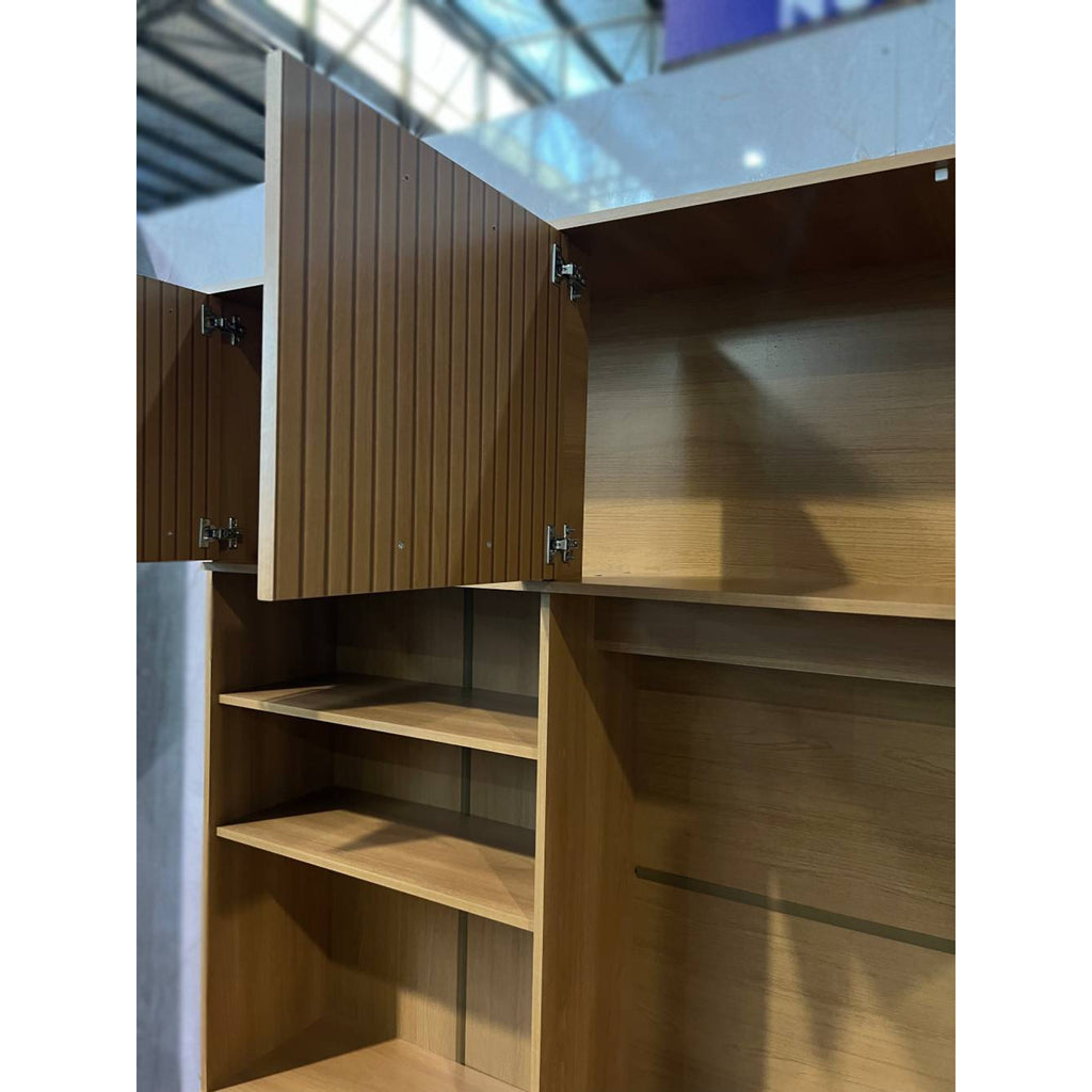 Kit Cozinha Núria Ripado 3D 9 Portas 1 Gaveta Larg. 1.80m Freijó/Off Poliman