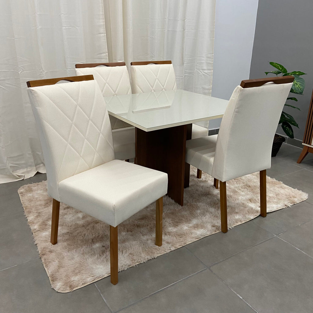 Mesa de Jantar Los Angeles 90x90cm com 4 Cadeiras Minas Plac - Móveis furniture