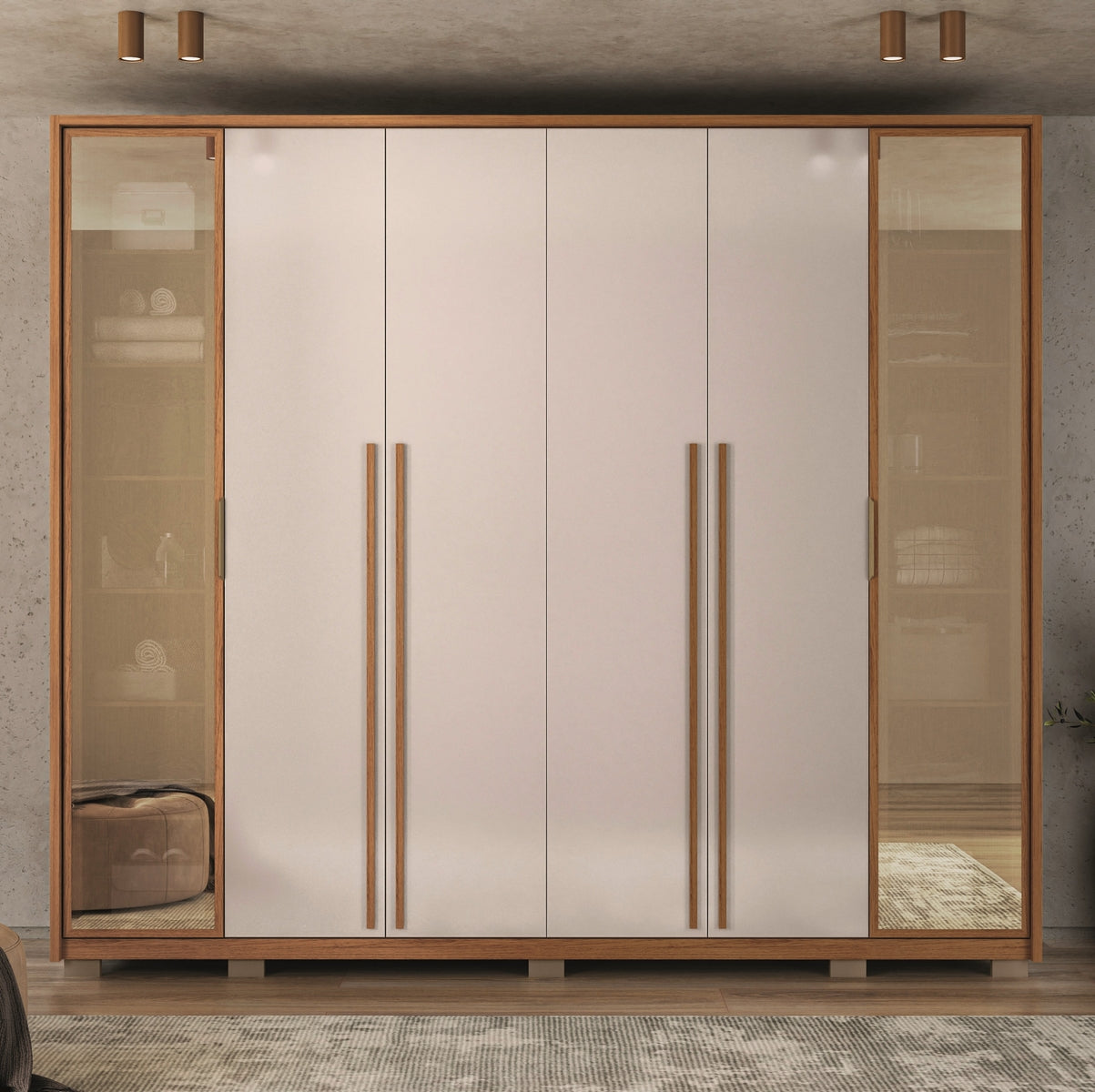 Guarda-Roupa 6 Portas Octavius 2,65 m Freijó/Off White – CAEMMUN MOVELARIA - Móveis furniture