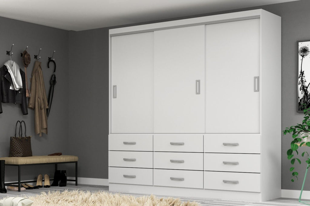Guarda Roupa Isabela Casal 3 Portas 9 Gavetas Evidencia - Móveis furniture