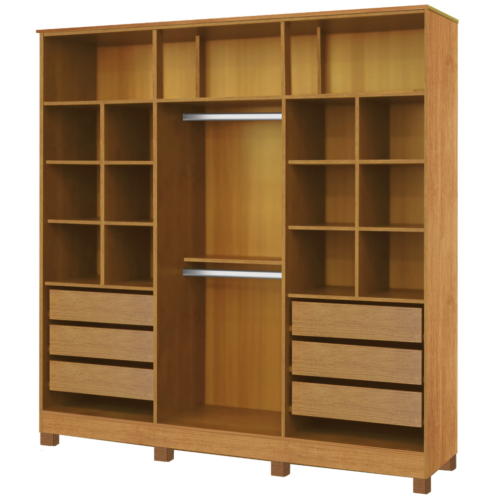 Guarda-Roupa 6 Portas Bianca 2,30 m Nature/Off White – BIANCHI