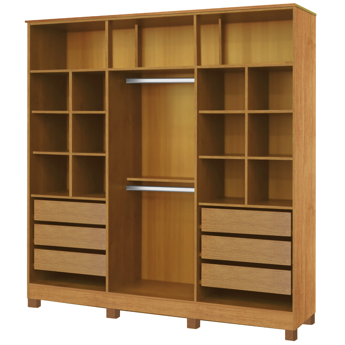 Guarda-Roupa 6 Portas Bianca 2,30 m Nature/Off White – BIANCHI