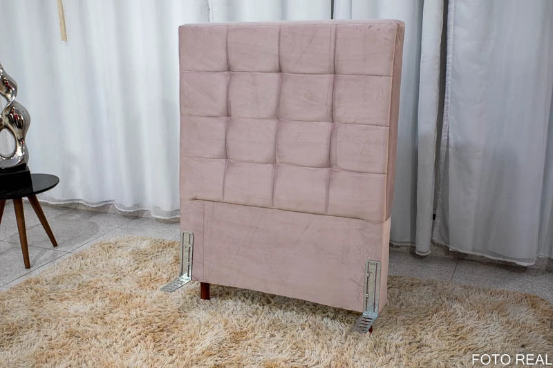 Cabeceira Solteiro Belli Veludo Rosa - Móveis furniture