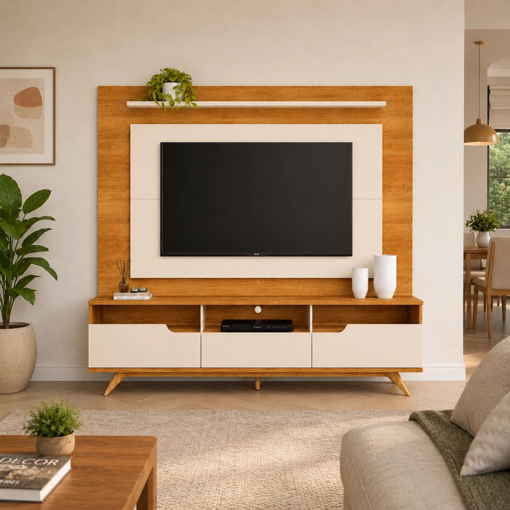 Rack com Painel Diplomata Sem Led para Tv Até 60 Polegadas 3 Portas Valdemoveis
