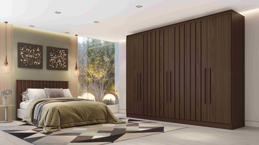 Roupeiro Oxford 6P sendo 4P Ripadas e 4G Ipe - Móveis furniture