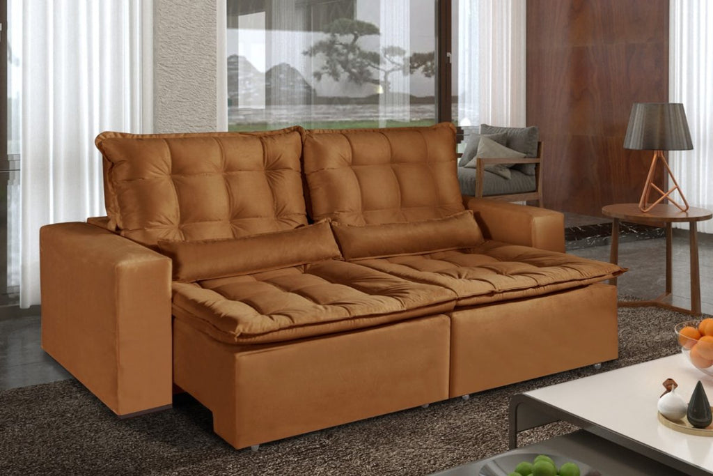 Sofá Maricá Plus Assento Retrátil e Reclinável 2.10 - Móveis furniture