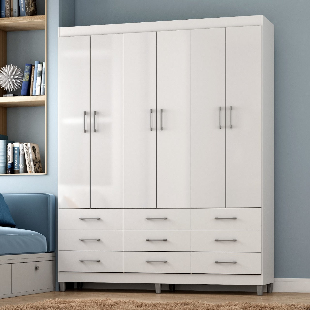 Guarda-Roupa 6 Portas Paraty 3690 1,50 m Branco – FELLICCI