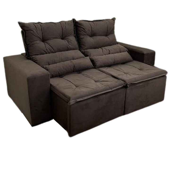 Sofá Retrátil e Reclinável Carol 190 Marrom – QUINE - Móveis furniture
