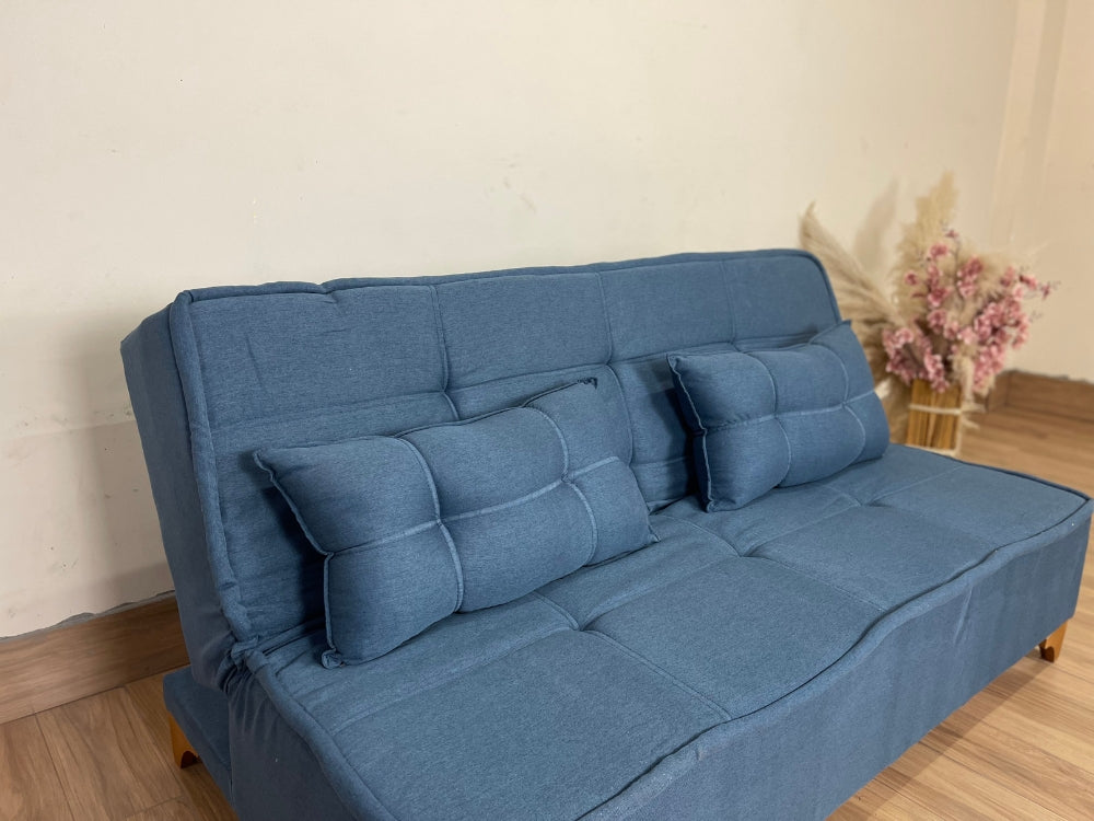 Sofá Cama Zayn 1.86m – Linho Azul