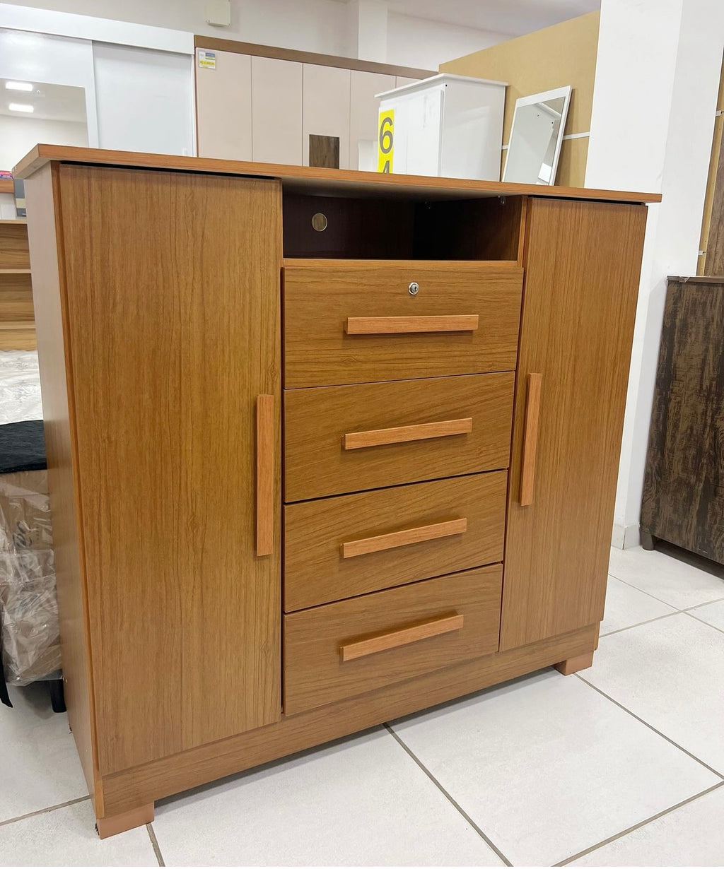 Cômoda Versales 4 Gavetas e 2 Portas Imop Cinamomo - Móveis furniture