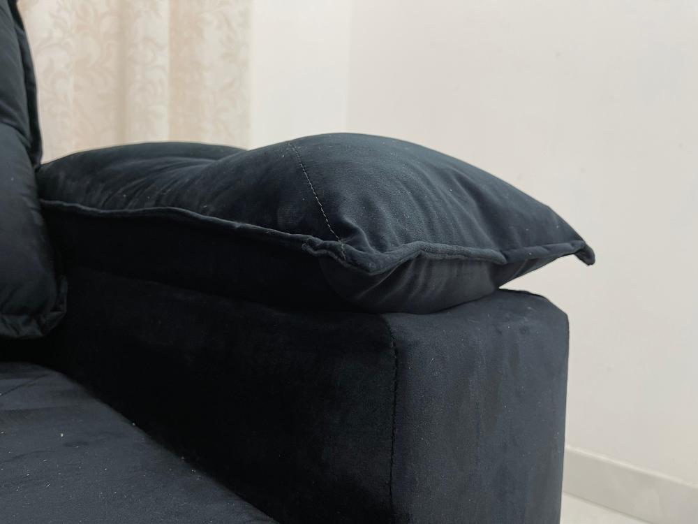 Sofá Retrátil e Reclinável REF 2030 2.00m – Preto Veludão - Móveis furniture