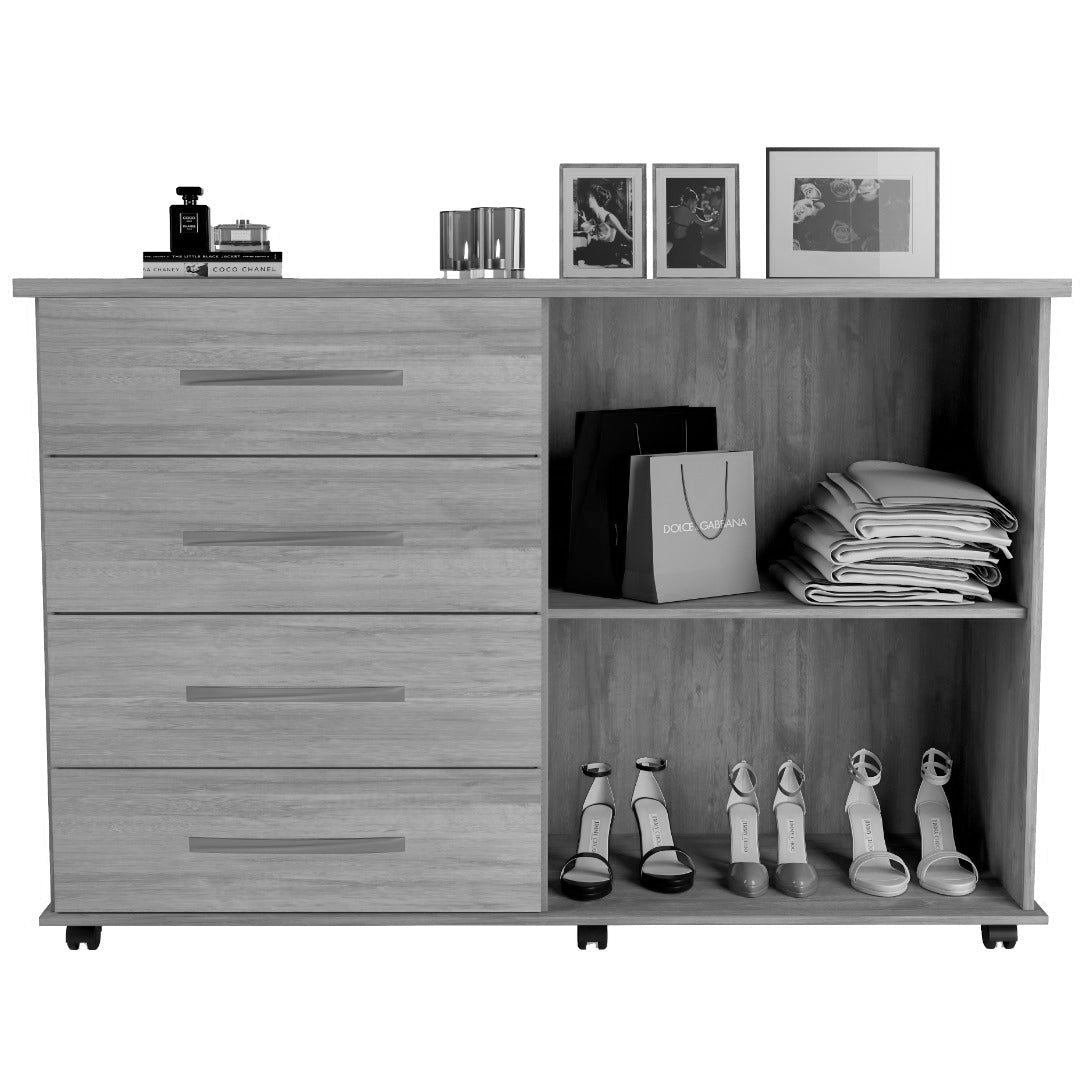 Cômoda 4 Gavetas com Sapateira Dupla Bali Branco – MÓVEIS PRIMUS