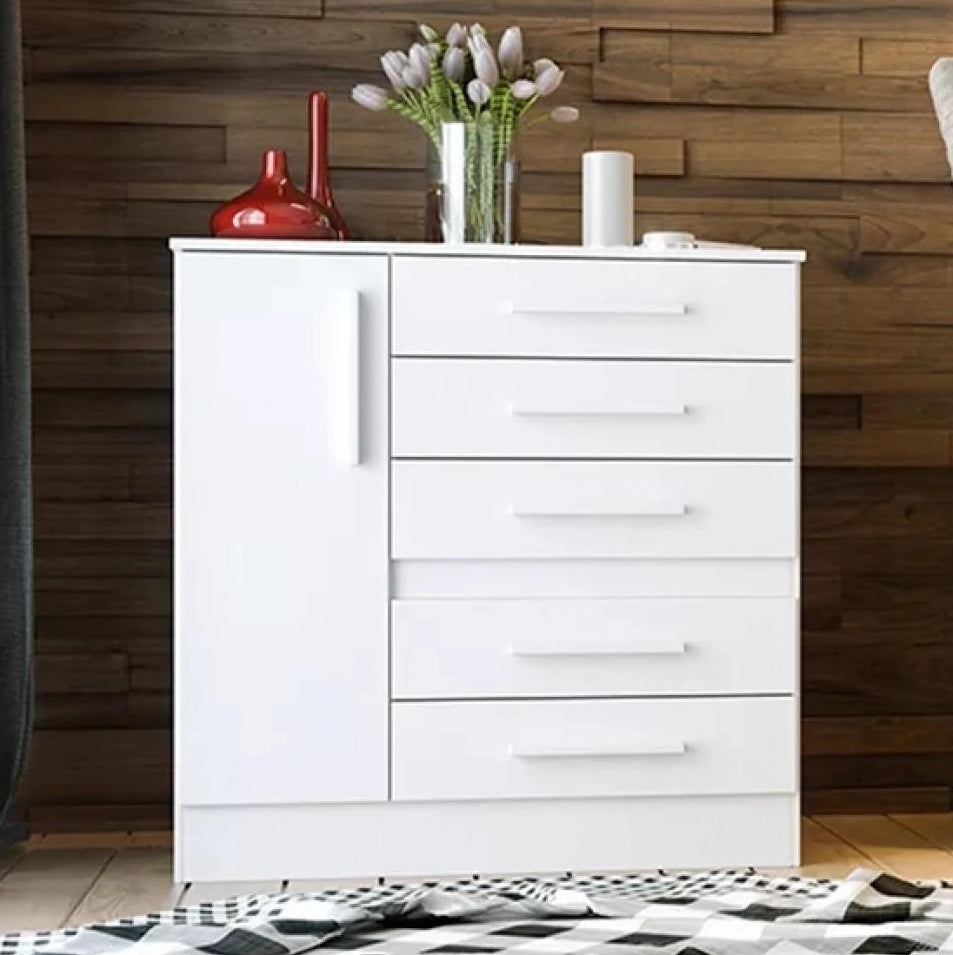 Cômoda 5 Gavetas com Sapateira Advantage Branco – BATROL MÓVEIS - Móveis furniture