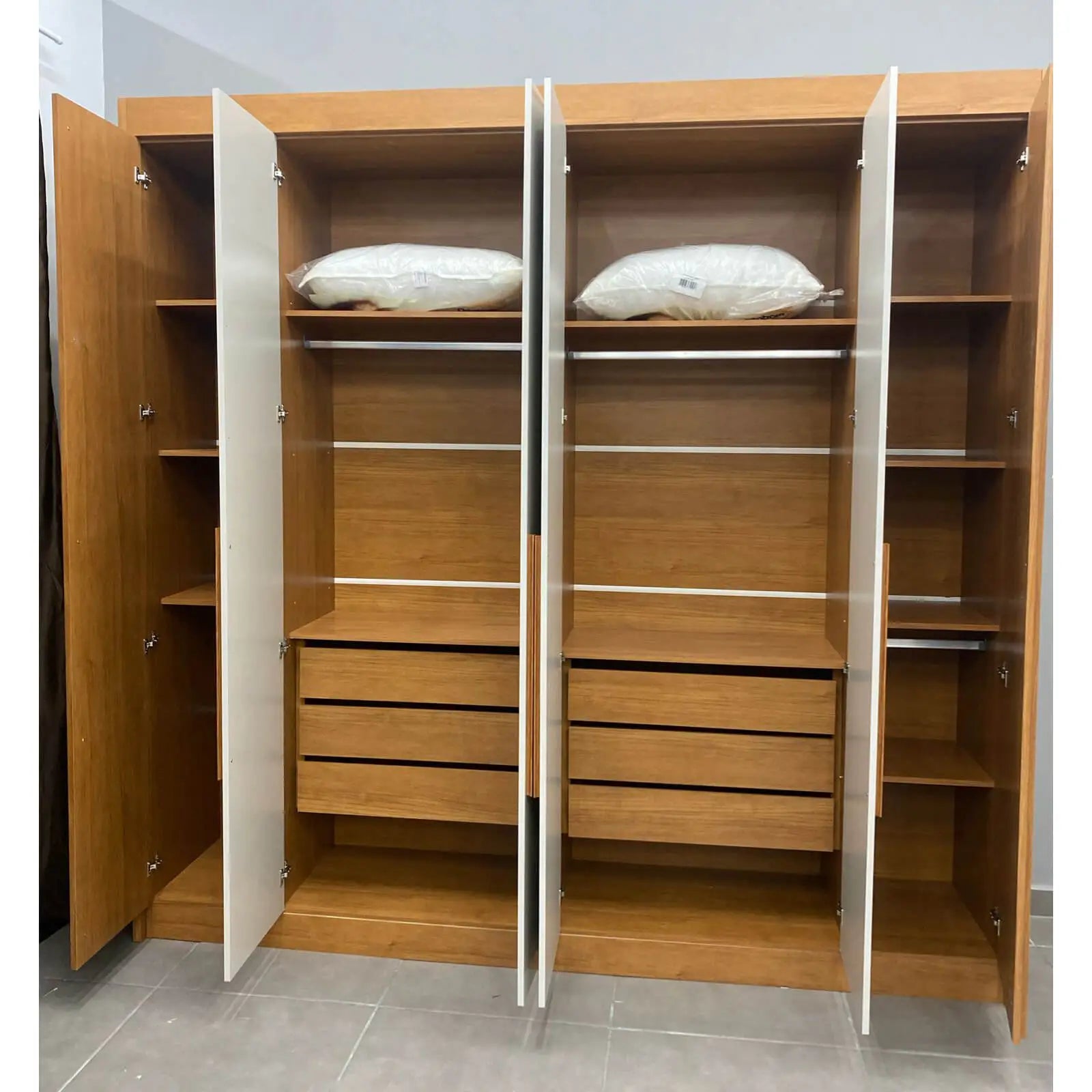 Guarda Roupa São Carlos Casal 6 Portas 6 Gavetas Leifer