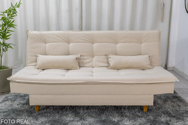 Sofá Cama Premium Linho Bege 2305 Larg. 1.80m