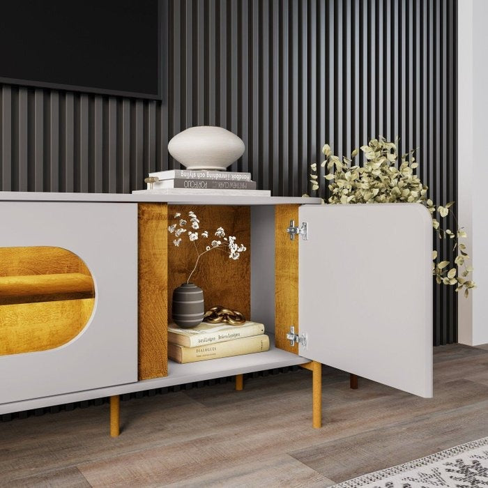 Rack até 75″ Juquehy Off White/Naturale – BECHARA