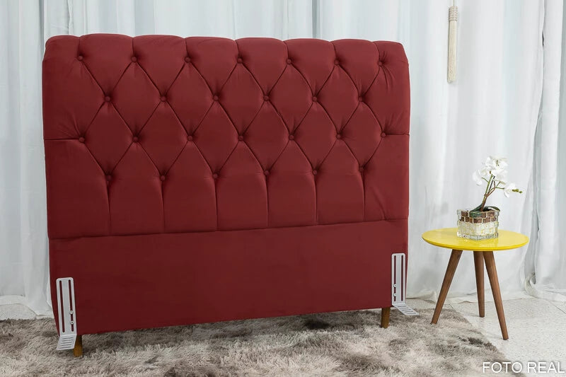 Cabeceira Casal Lavínia Sued Bordô Larg. 1.40m - Móveis furniture