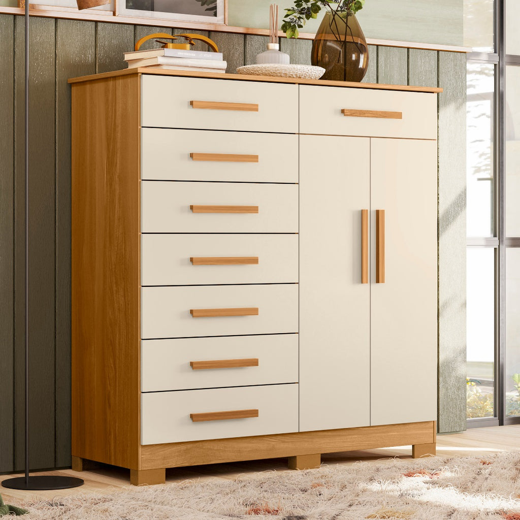 Cômoda Verona Carvalho Grife/Off White – MÓVEIS ALBATROZ - Móveis furniture