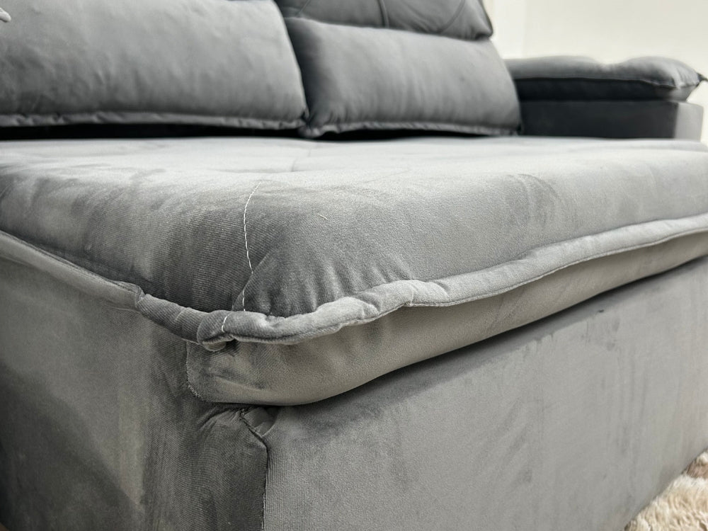 Sofá Retrátil e Reclinável REF 2030 2.00m – Cinza Veludão - Móveis furniture