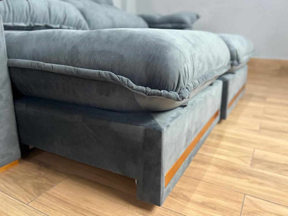 Sofá Retrátil e Reclinável Istambul 2.10m – Cinza Veludo