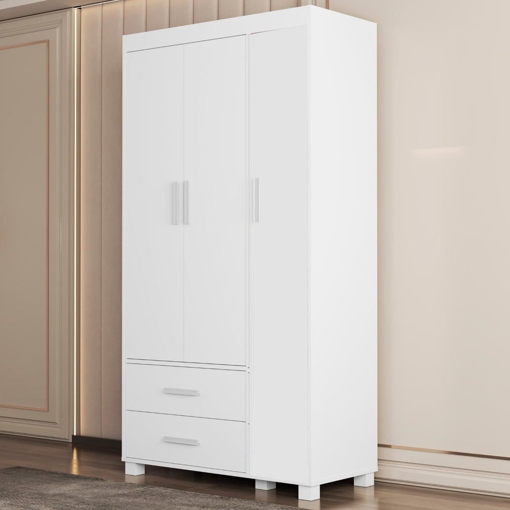 Guarda-Roupa 4 Portas Lívia 0,89 m Branco(Sem adesivo) – MADEC/VJ MÓVEIS