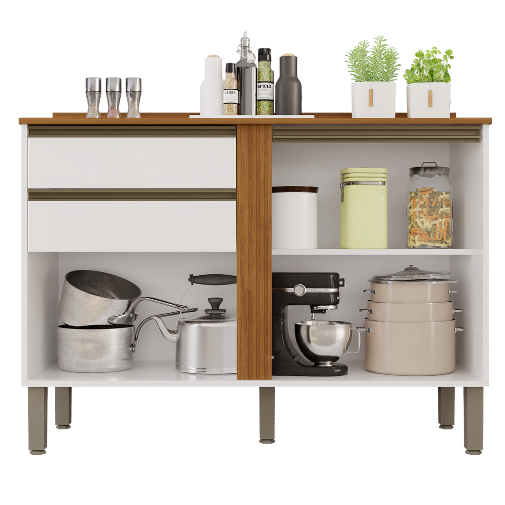 Balcão Pérola 1,20 m Branco/Cinamomo – SALLÊTO