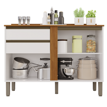 Balcão Pérola 1,20 m Branco/Cinamomo – SALLÊTO