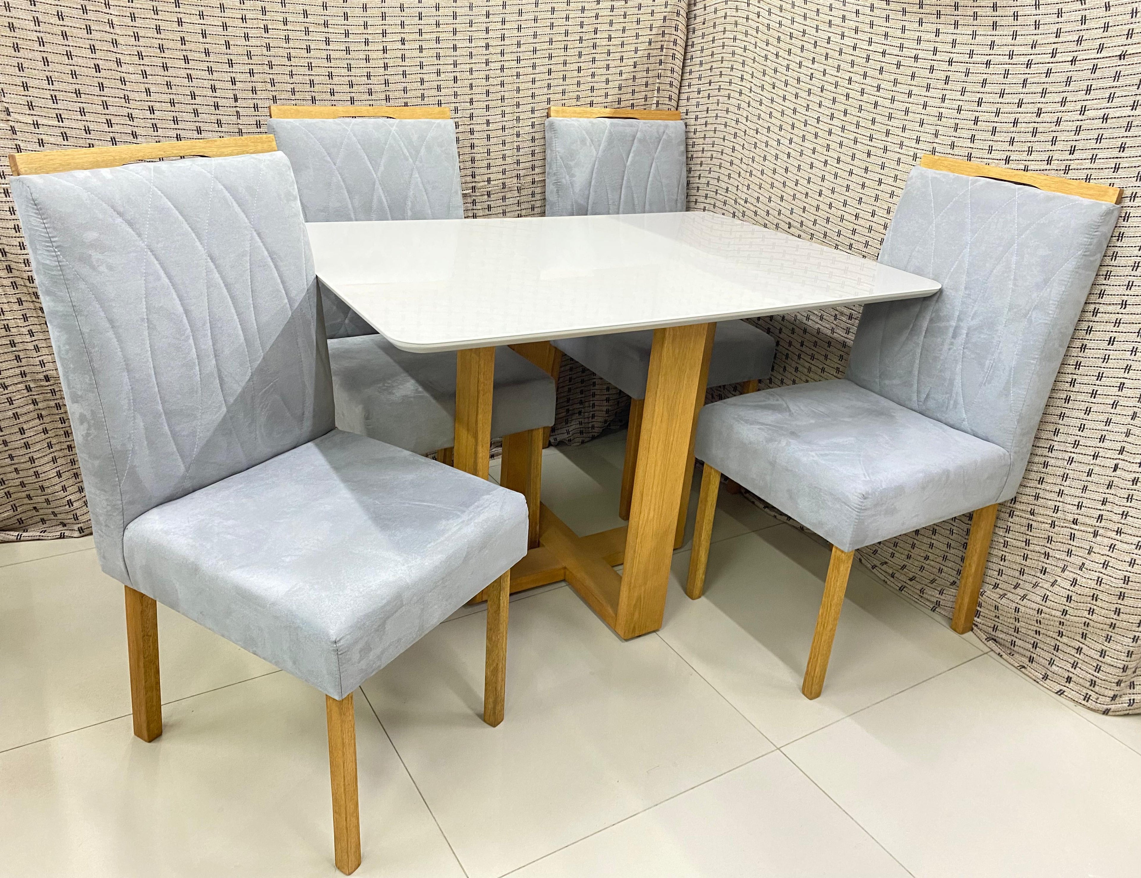 Mesa Pietro.Evelin 120x80 Tampo Malaga MDF.Vdr e Base Evelin Imbuia Mel.Off White Carvalho Decor - Móveis furniture