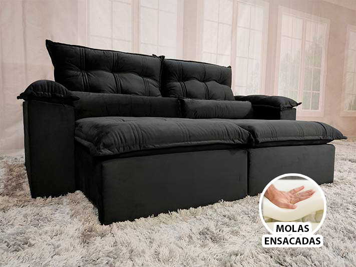 Sofá Retrátil Reclinável 2,50 m Terracota 328 Maricá - Móveis furniture