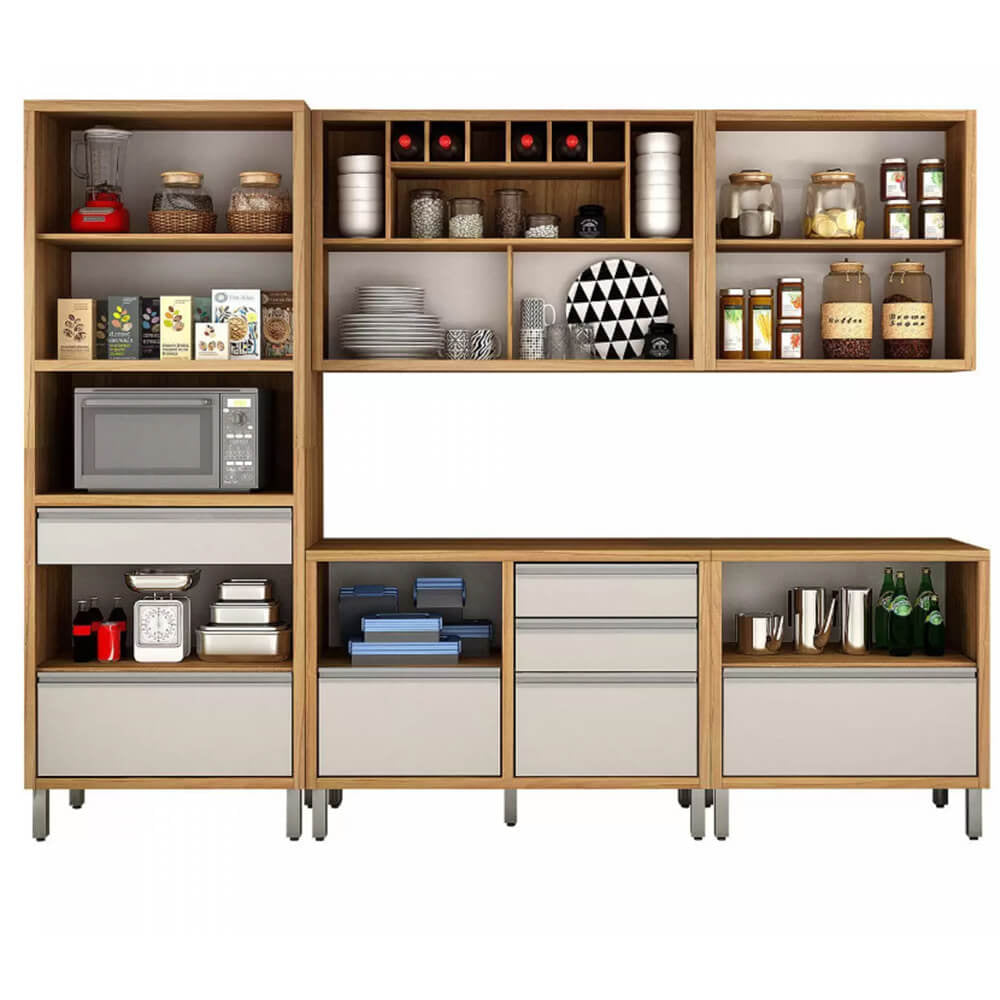 Cozinha Jade Completa 8 Portas 7 Gavetas 5 Peças CHF - Móveis furniture
