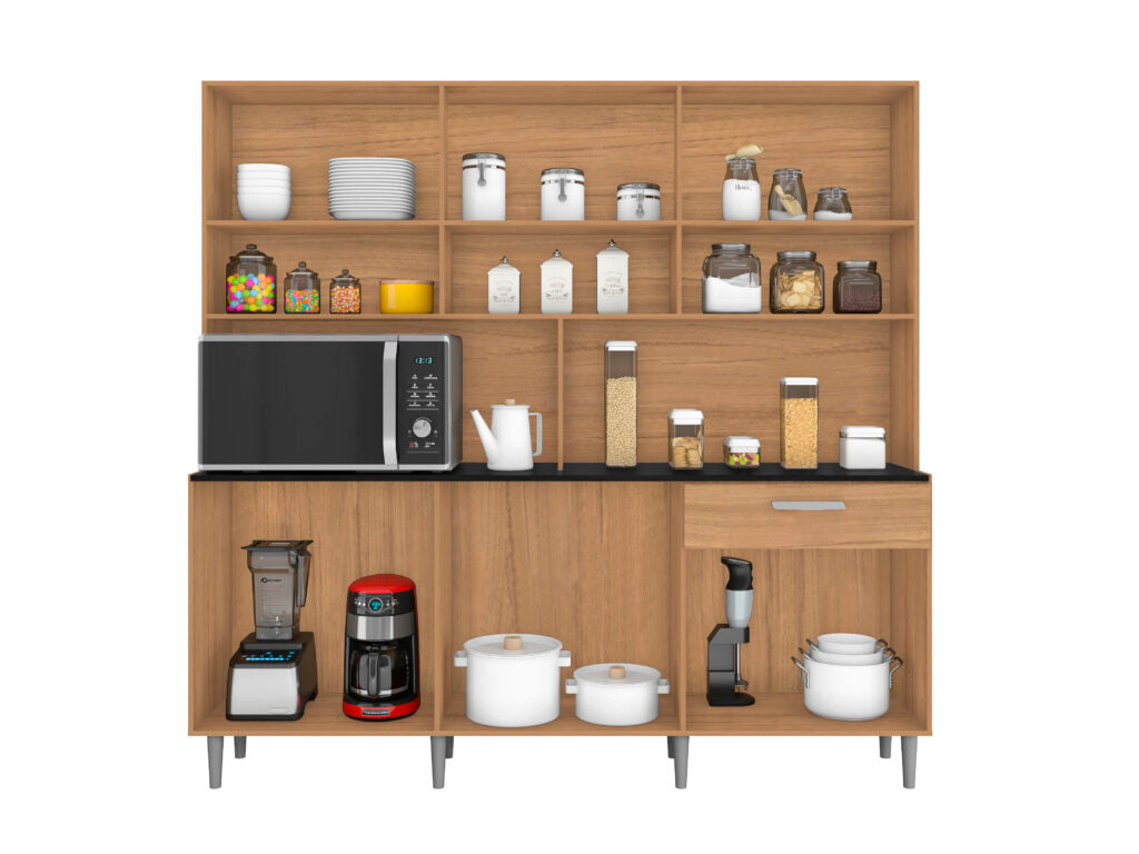 Kit Cozinha Clara 1,80 Carvalho/Branco – POLIMAN - Móveis furniture