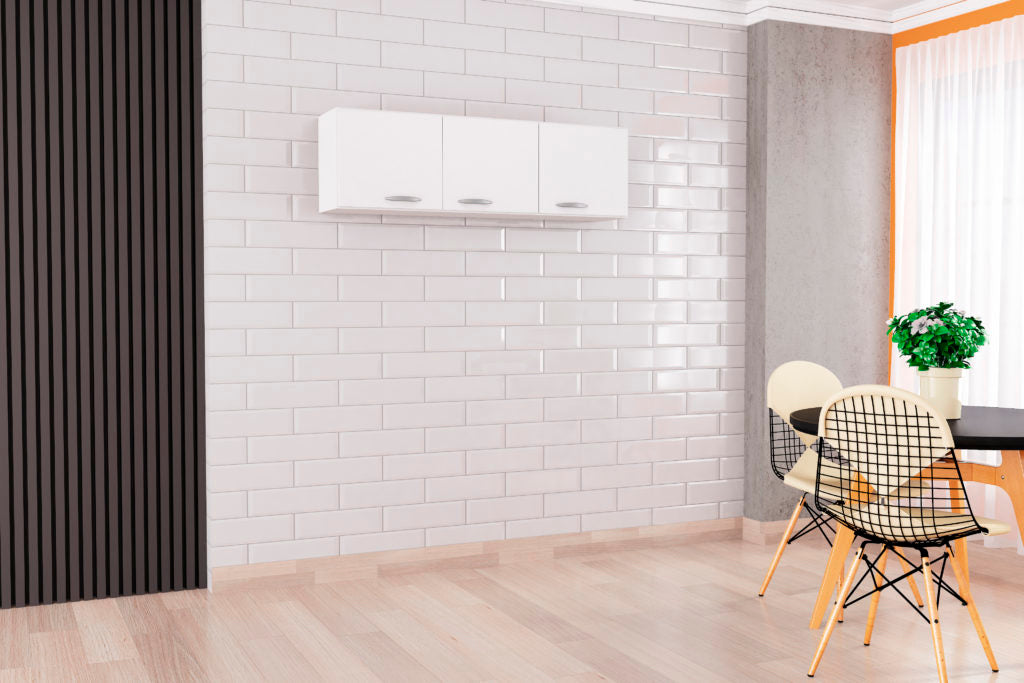 Armário Aéreo 3 portas 843 Branco – POQUEMA - Móveis furniture