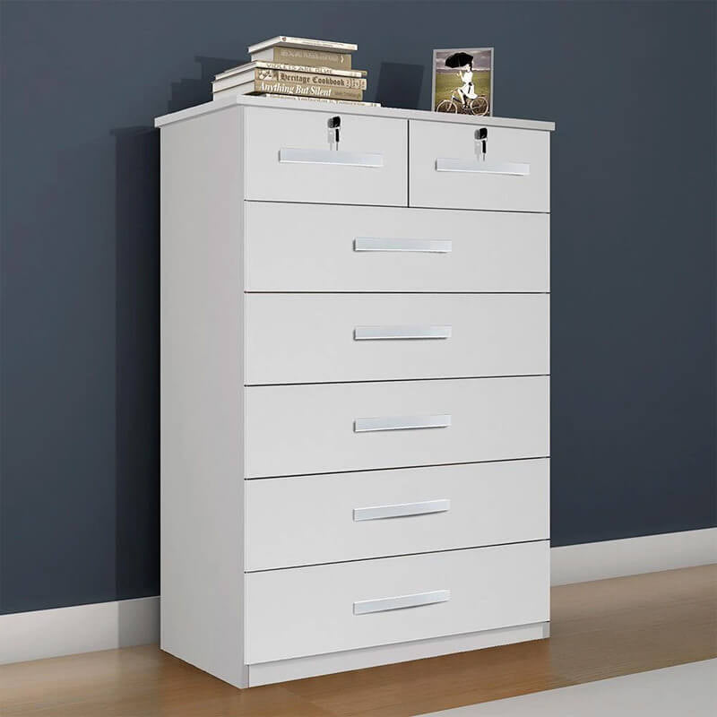 Cômoda 7 Gavetas Barcelona Branco - Móveis furniture