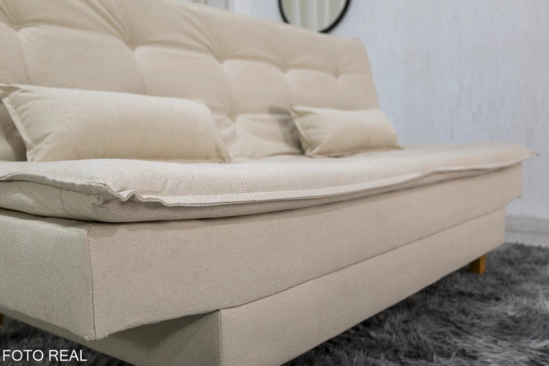 Sofá Cama Premium Linho Bege 2305 Larg. 1.80m