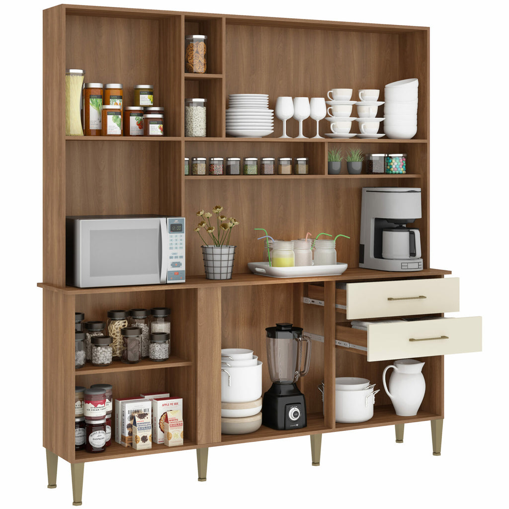 Kit Cozinha Nicole/Helena 1,82 Manchester/Champagne – FELLICCI - Móveis furniture