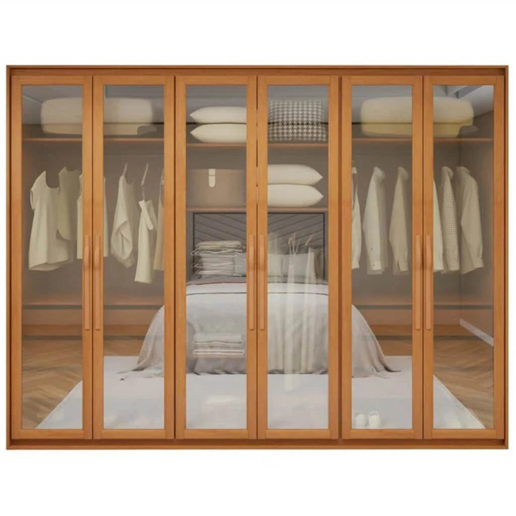 Guarda Roupa Suavita Glass Casal com Led 6 Portas 6 Gavetas Lopas