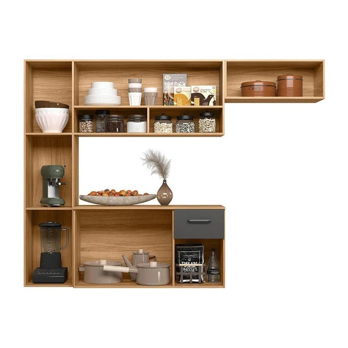 Cozinha Suspensa Becca 1,809 m Freijó/Chumbo – NICIOLI