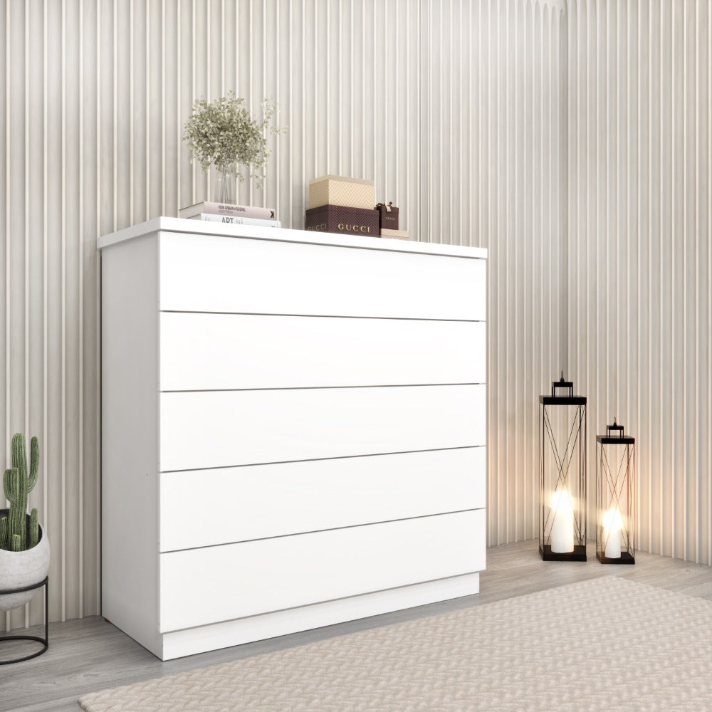 Cômoda Premium/everest 5 Gavetas – Branco