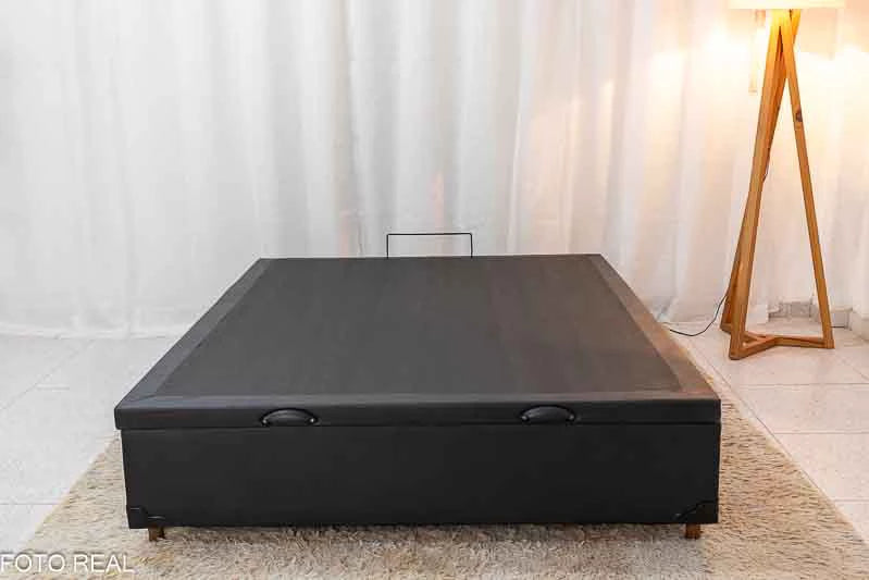 Box Baú Casal Pop 138x188x42 Tiza Korino Preto Nature