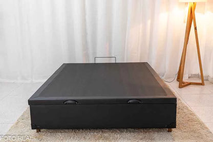 Box Baú Casal Pop 138x188x42 Tiza Korino Preto Nature
