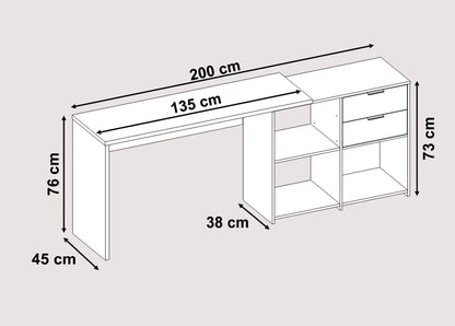 Mesa para Computador Office NT 2060 Nogal - Notável - Móveis furniture